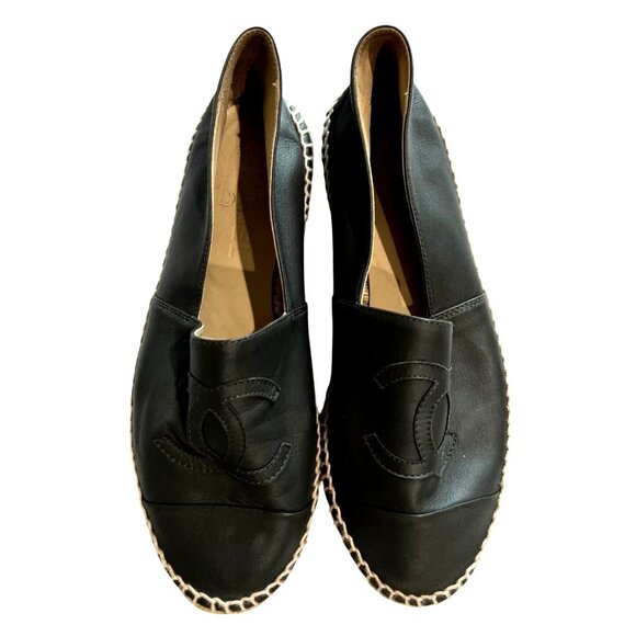 Chanel Lambskin Espadrilles in Dark Grey - Picture 3 of 9